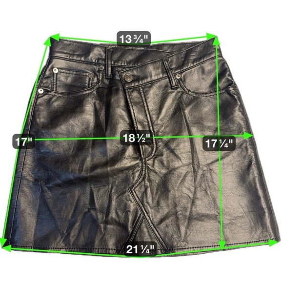 Agolde Shiny Black Mini Skirt - Picture 3 of 5